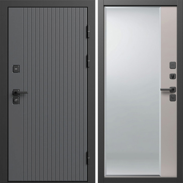 Входная дверь Termo-Door Твист Грей - Зеркало Фацет Капучино
