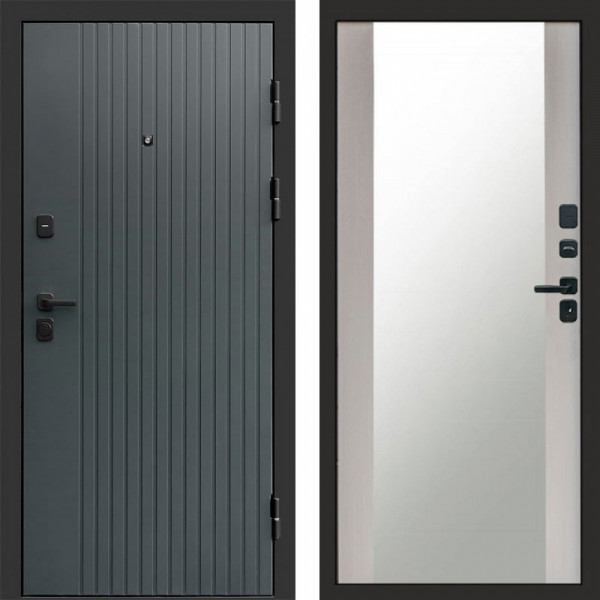 Входная дверь Termo-Door Твист Grey - Зеркало лиственница