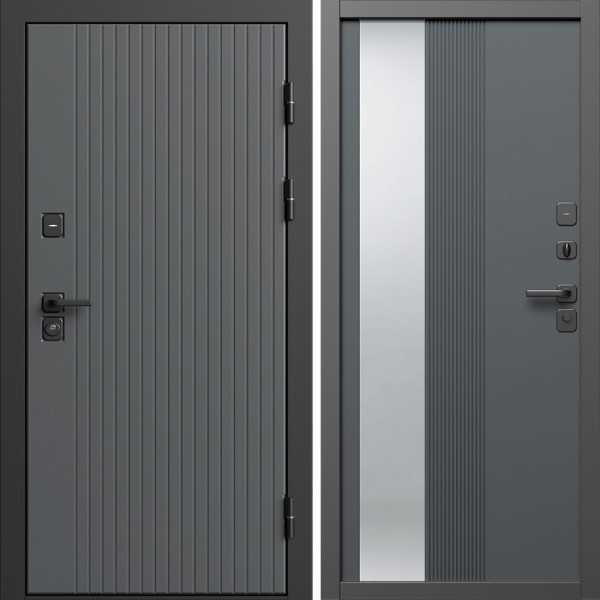 Входная дверь Termo-Door Твист Грей - Зеркало Люмис Грей Софт