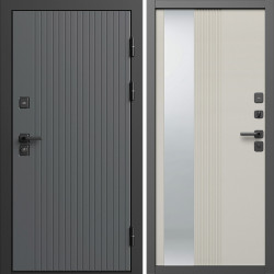 Входная дверь Termo-Door Твист Грей - Зеркало Люмис Соновая Кость