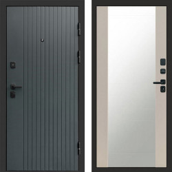 Входная дверь Termo-Door Твист Grey - Зеркало Слоновая кость