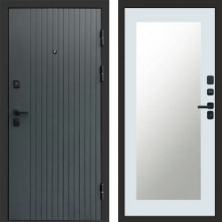 Входная дверь Termo-Door Твист Grey - Зеркало Триумф Белый софт