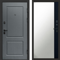 Входная дверь Termo-Door Верона - Зеркало Фацет Черный кварц+тонировка серая