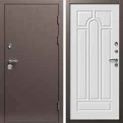 Входная дверь Termo-Door Техно Медь Антик - Арка белое дерево