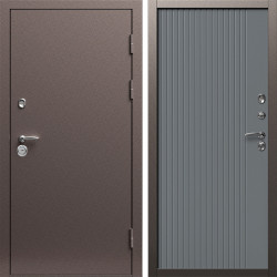 Входная дверь Termo-Door Техно Медь Антик - Флэт Grey софт