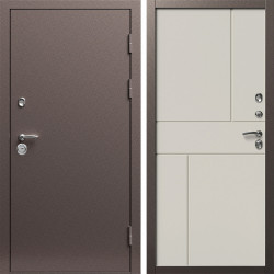 Входная дверь Termo-Door Техно Медь Антик - Горизонт Слоновая кость