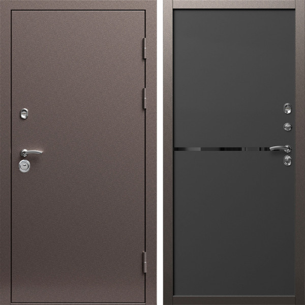 Входная дверь Termo-Door Техно Медь Антик - Нео Black