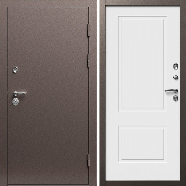 Входная дверь Termo-Door Техно Медь Антик - Нео Классика Белый Софт