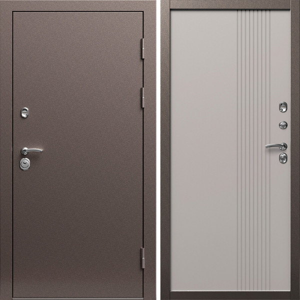 Входная дверь Termo-Door Техно Медь Антик - Страйп Капучино