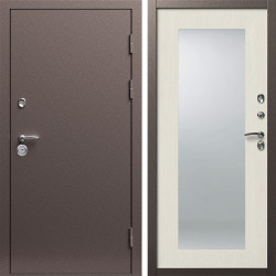 Входная дверь Termo-Door Техно Медь Антик - Зеркало Триумф лиственница