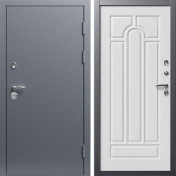 Входная дверь Termo-Door Техно Серебро Антик - Арка белое дерево