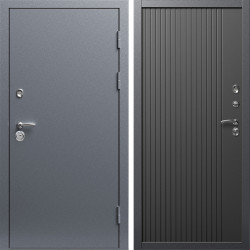 Входная дверь Termo-Door Техно Серебро Антик - Флэт Черный кварц