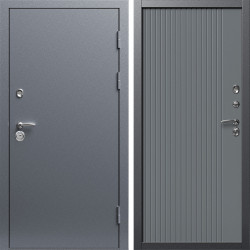 Входная дверь Termo-Door Техно Серебро Антик - Флэт Grey софт