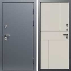 Входная дверь Termo-Door Техно Серебро Антик - Горизонт Слоновая кость