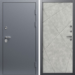 Входная дверь Termo-Door Техно Серебро Антик - Лучи бетон светлый