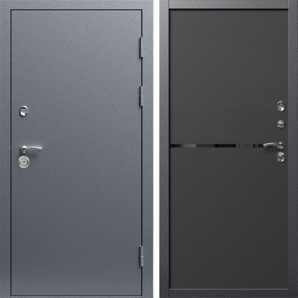 Входная дверь Termo-Door Техно Серебро Антик - Нео Black