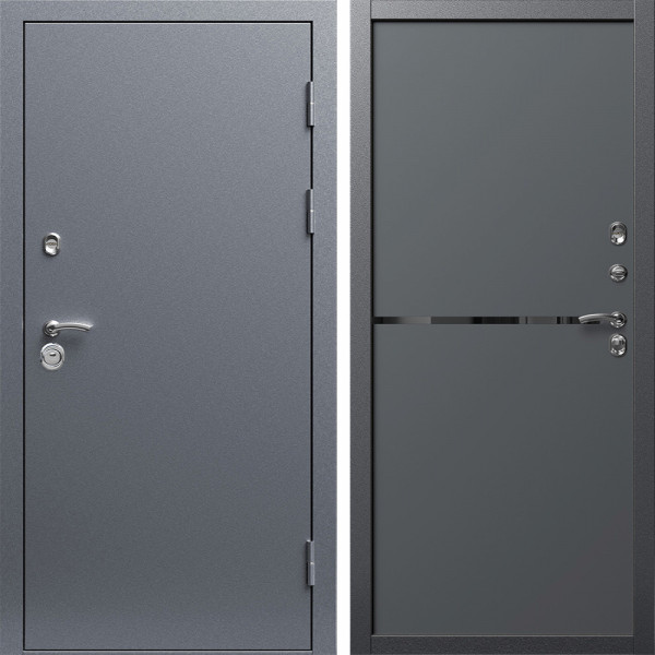 Входная дверь Termo-Door Техно Серебро Антик - Нео Графит