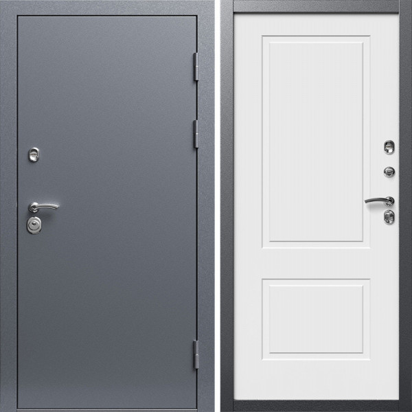 Входная дверь Termo-Door Техно Серебро Антик - Нео Классика Белый Софт