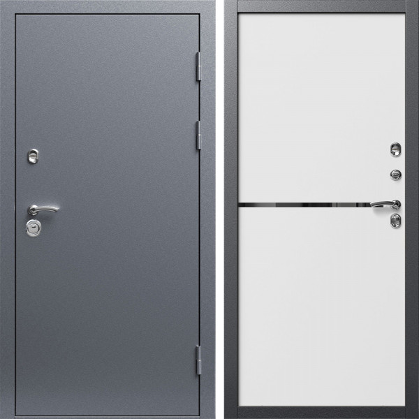 Входная дверь Termo-Door Техно Серебро Антик - Нео White