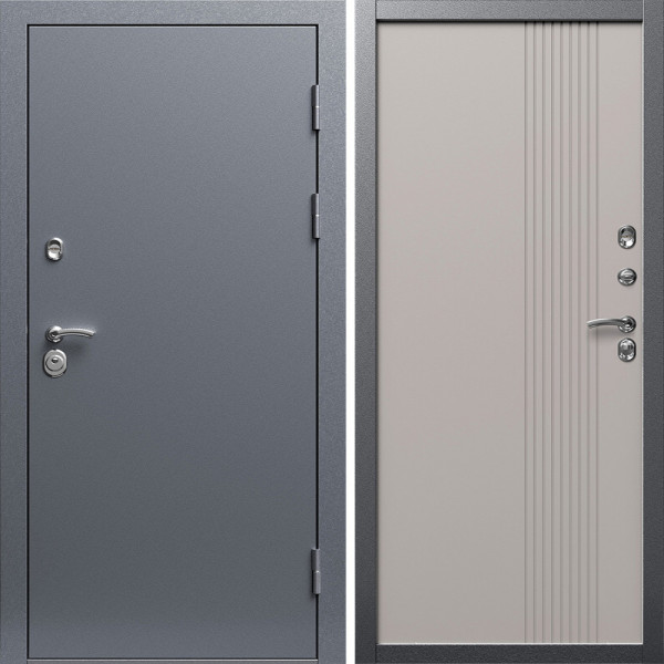 Входная дверь Termo-Door Техно Серебро Антик - Страйп Капучино