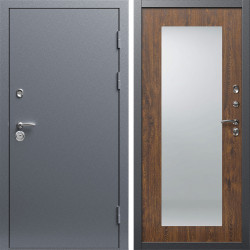 Входная дверь Termo-Door Техно Серебро Антик - Зеркало Триумф дуб