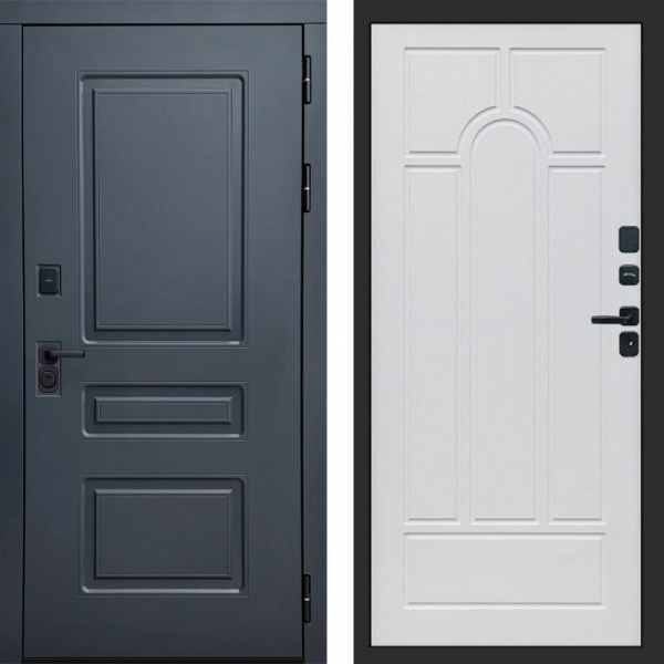 Входная дверь Termo-Door Аляска Графит - Арка белое дерево