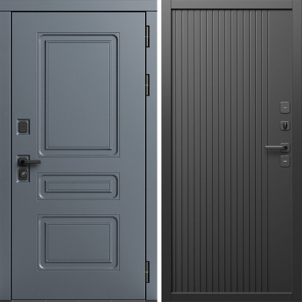 Входная дверь Termo-Door Аляска Графит - Флэт Черный кварц