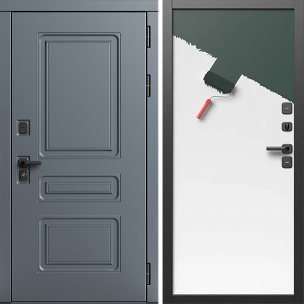 Входная дверь Termo-Door Аляска Графит - Гладкая Панель Под Покраску (грунт)