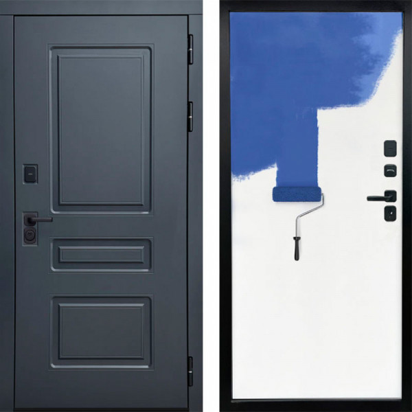 Входная дверь Termo-Door Аляска Графит - Гладкая Панель Под Покраску Под покраску (грунт)
