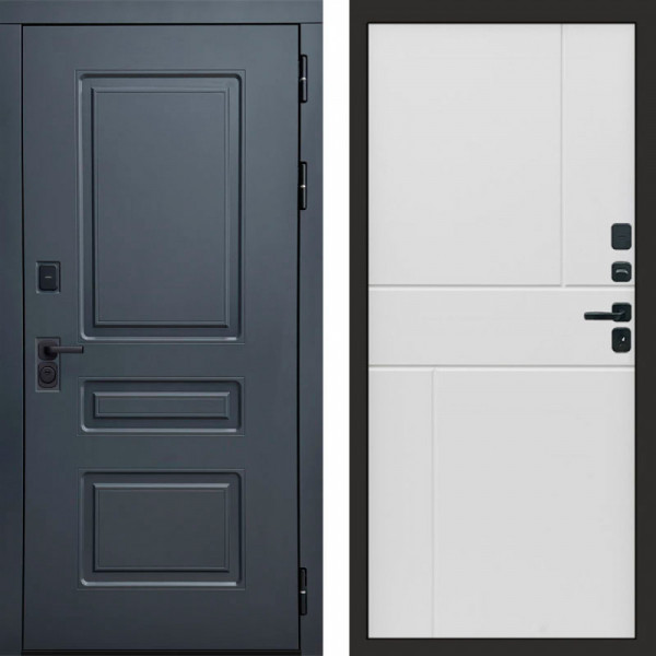 Входная дверь Termo-Door Аляска Графит - Горизонт белый