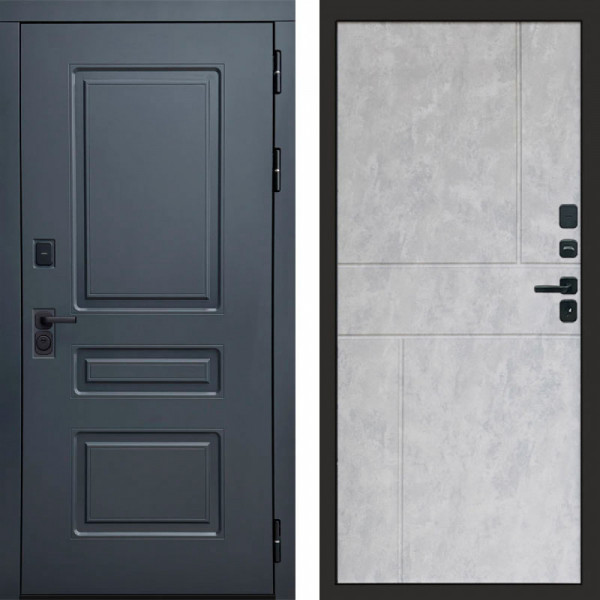 Входная дверь Termo-Door Аляска Графит - Горизонт бетон светлый