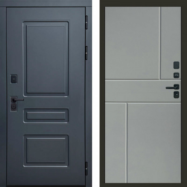 Входная дверь Termo-Door Аляска Графит - Горизонт Grey софт