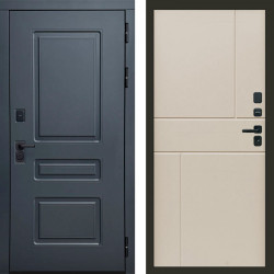 Входная дверь Termo-Door Аляска Графит - Горизонт Слоновая кость