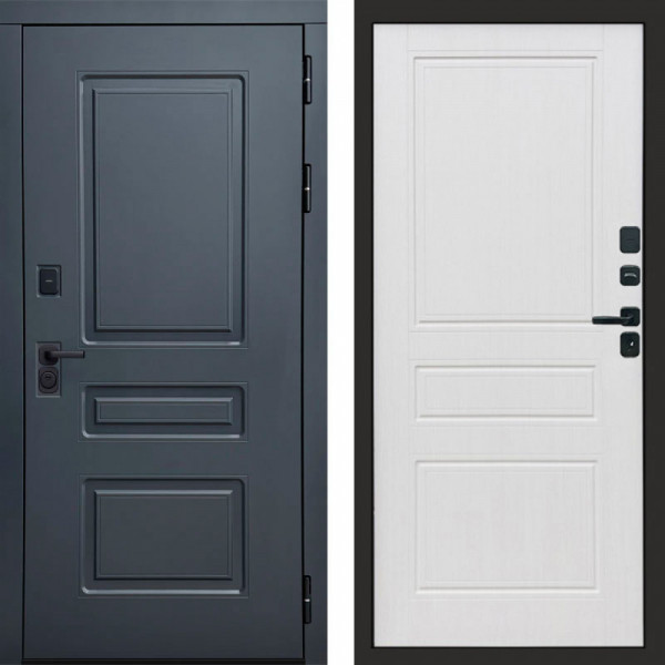 Входная дверь Termo-Door Аляска Графит - Классика белое дерево
