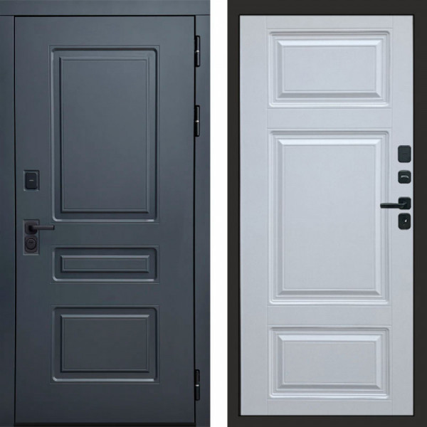 Входная дверь Termo-Door Аляска Графит - Лион Белый софт
