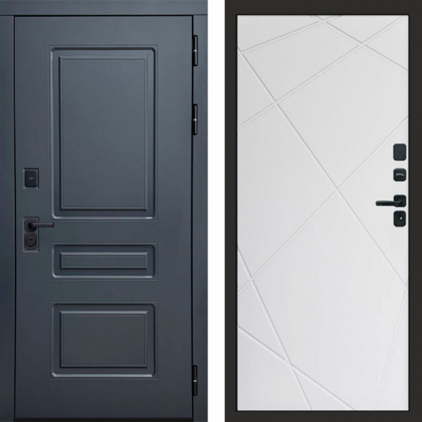 Входная дверь Termo-Door Аляска Графит - Лучи белый