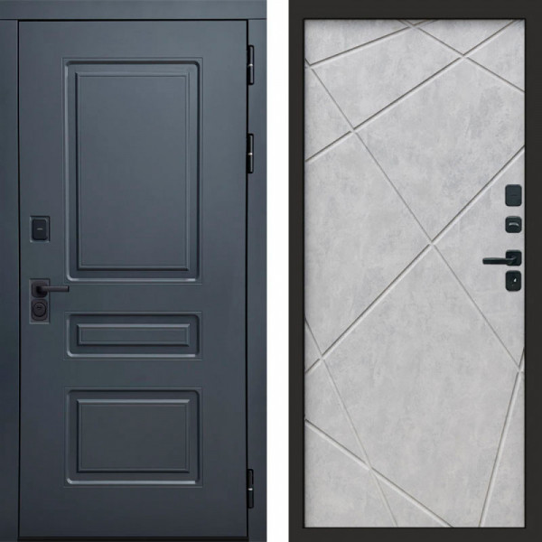 Входная дверь Termo-Door Аляска Графит - Лучи бетон светлый
