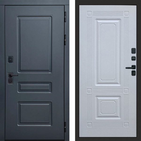 Входная дверь Termo-Door Аляска Графит - Мадрид Белый софт