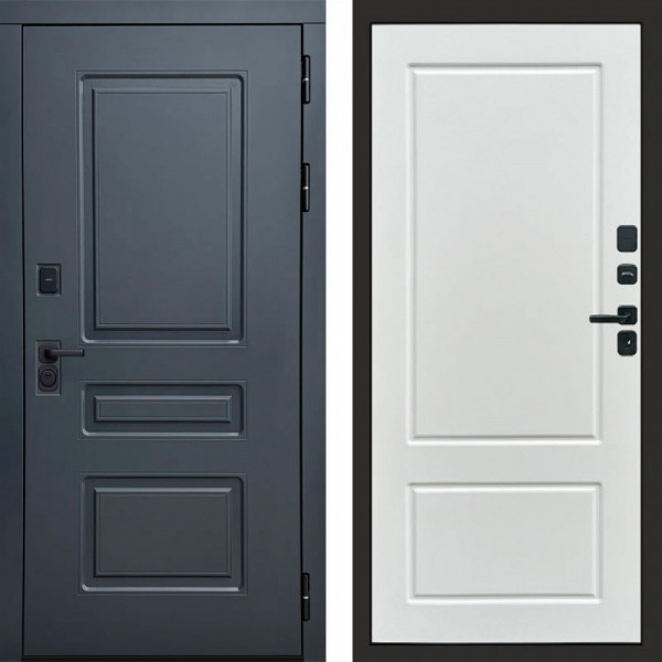 Входная дверь Termo-Door Аляска Графит - Марсель Белый софт