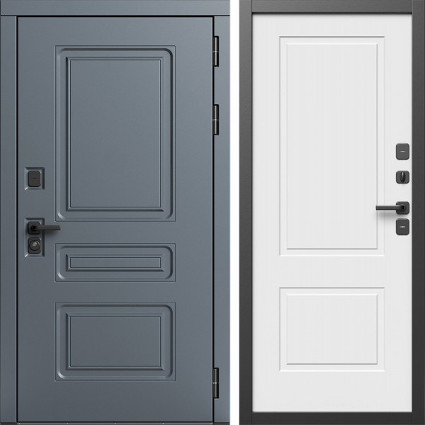 Входная дверь Termo-Door Аляска Графит - Нео Классика Белый Софт