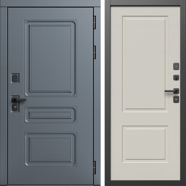 Входная дверь Termo-Door Аляска Графит - Нео Классика Слоновая Кость