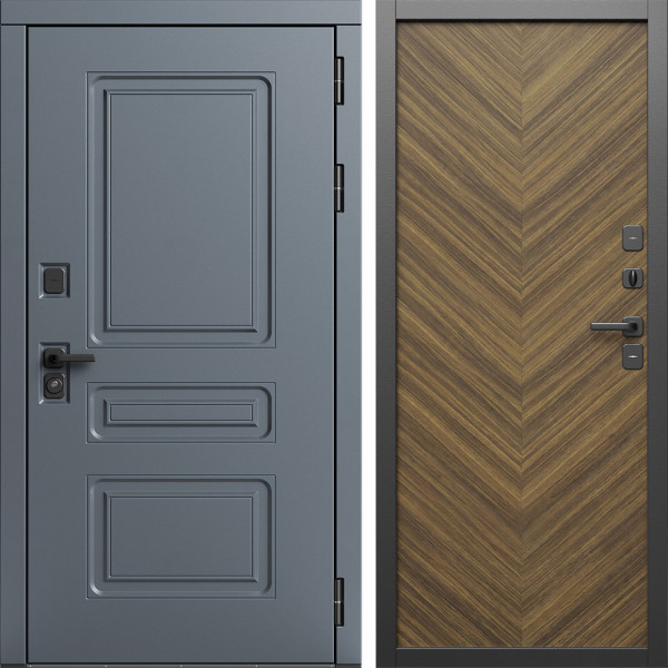 Входная дверь Termo-Door Аляска Графит - Плаза Елочка Орех