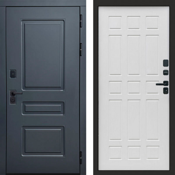 Входная дверь Termo-Door Аляска Графит - Спарта белое дерево