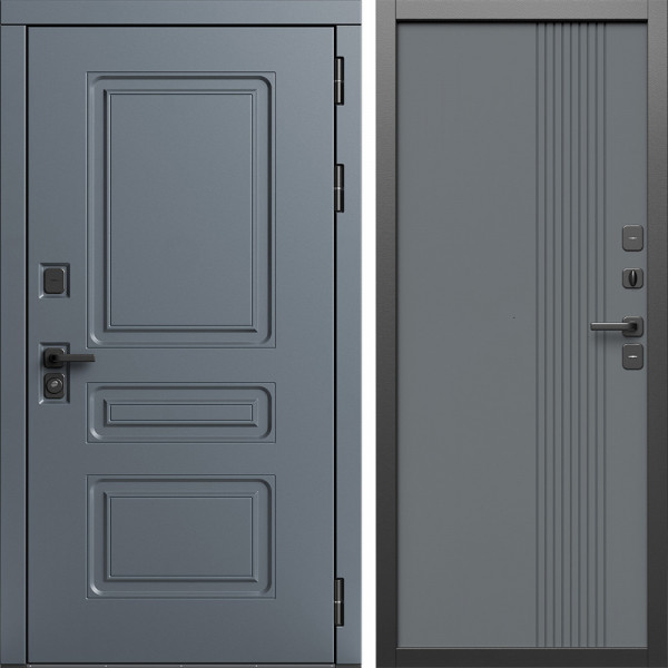 Входная дверь Termo-Door Аляска Графит - Страйп Грей Софт