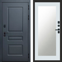 Входная дверь Termo-Door Аляска Графит - Зеркало Триумф Белый софт