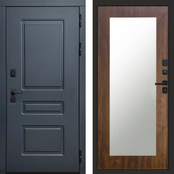 Входная дверь Termo-Door Аляска Графит - Зеркало Триумф дуб
