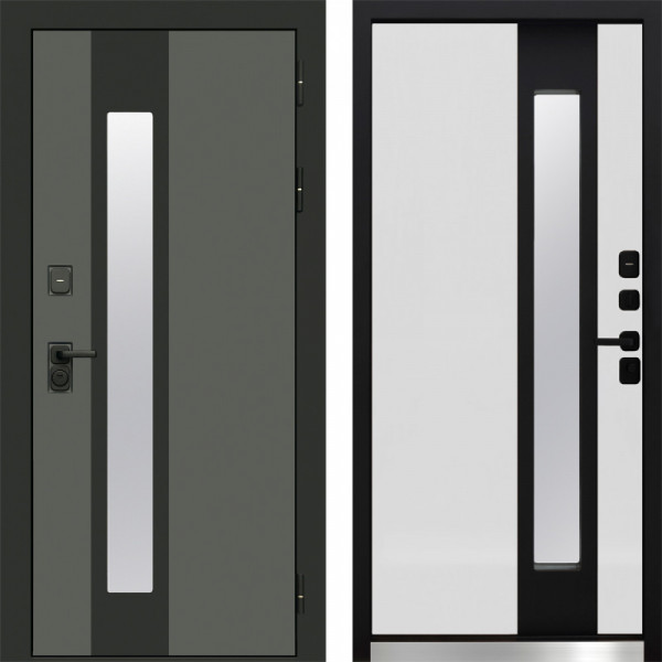 Входная дверь Termo-Door Арктика Графит - белый софт