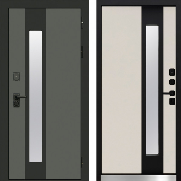 Входная дверь Termo-Door Арктика Графит - слоновая кость