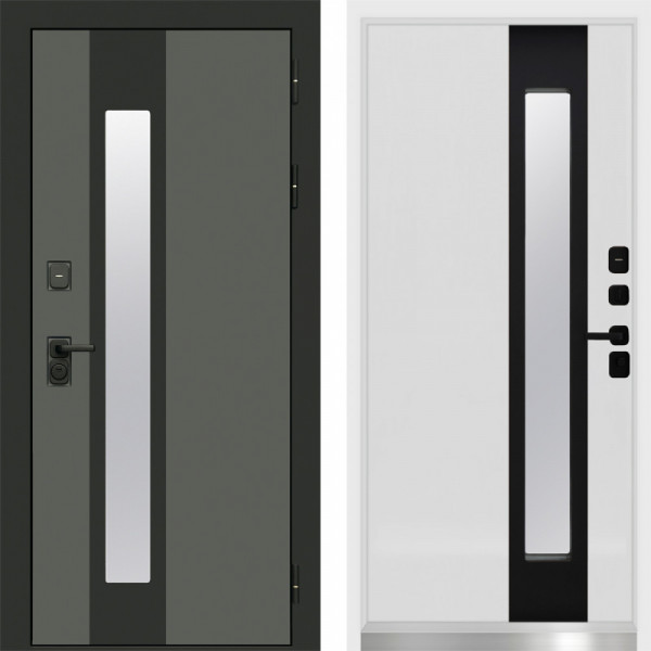 Входная дверь Termo-Door Арктика Графит - White белый софт