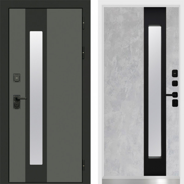 Входная дверь Termo-Door Арктика Графит - White бетон светлый